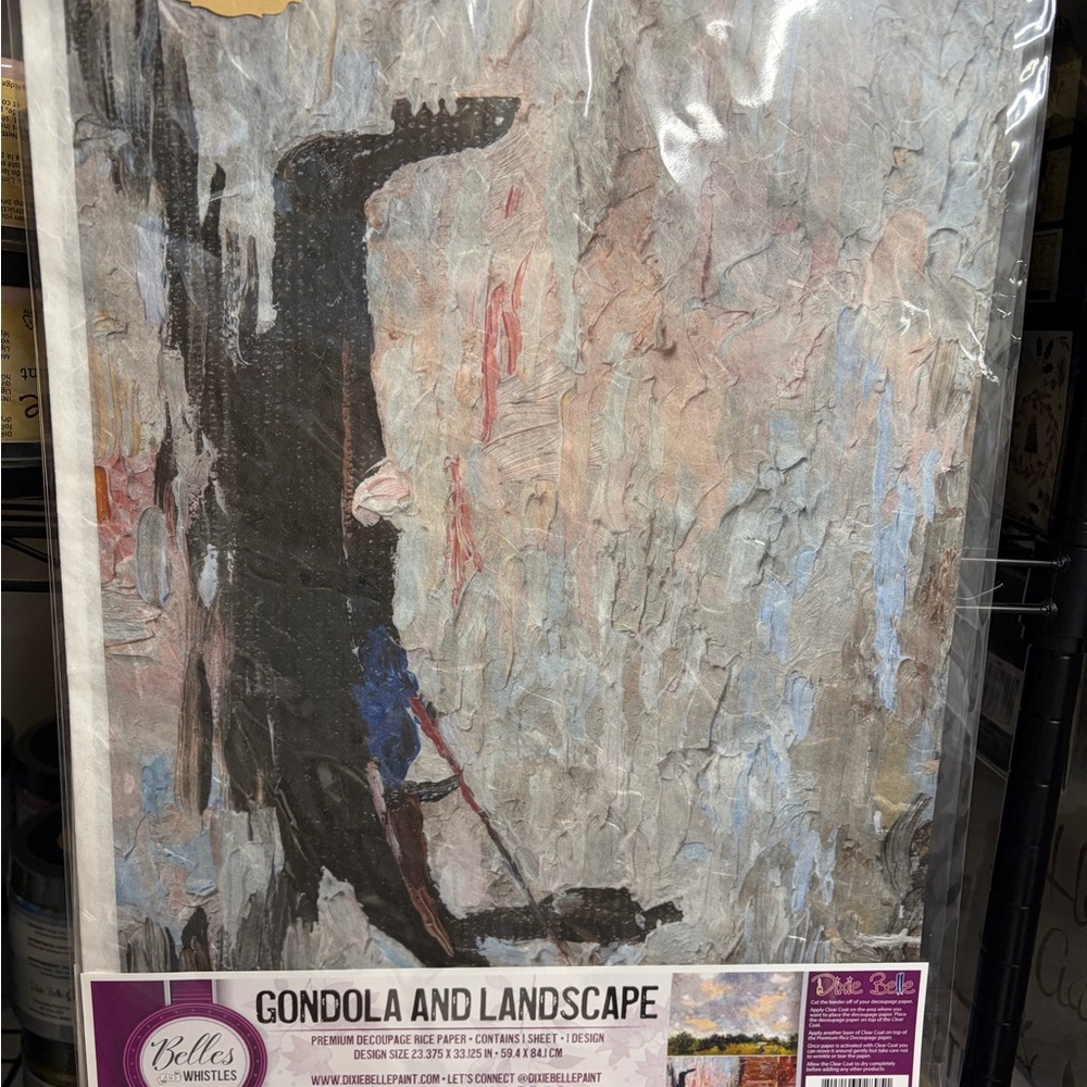 Gondola and Landscape decoupage rice paper